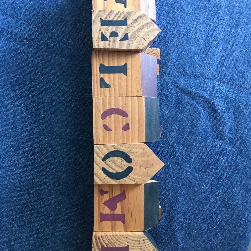 Home decor- handmade wooden blocks - "Welcome"